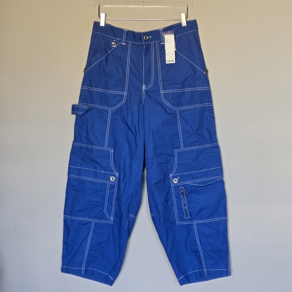 NWT Urban Outfitters OU BDG Blue Balloon Barrel Cargo Streetwear Pants Size 8